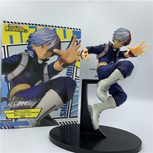 New My Hero Academia 6th Ver. Todoroki Shouto Jump Fighting PVC Action Figure Midoriya Izuku Friend Collect Model 19m