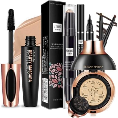 New Women Brand Makeup Set,Fashion Cosmetics kit,Anti-wrinkle BB Cream,WaterProof Roll Mascara,Magic Eyeliner,Charming Eyebrow