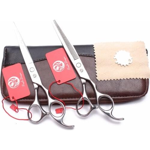 500# 7" Purple Dragon Hairdressing Scissors Add Bag 440C Cutting Shears Thinning Shears Professional Hair Scissors Dropshipping