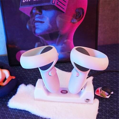 Dual Controller Storage Stand Base Holder Magnetic Charging Station for Oculus Quest2 Handle Accessories