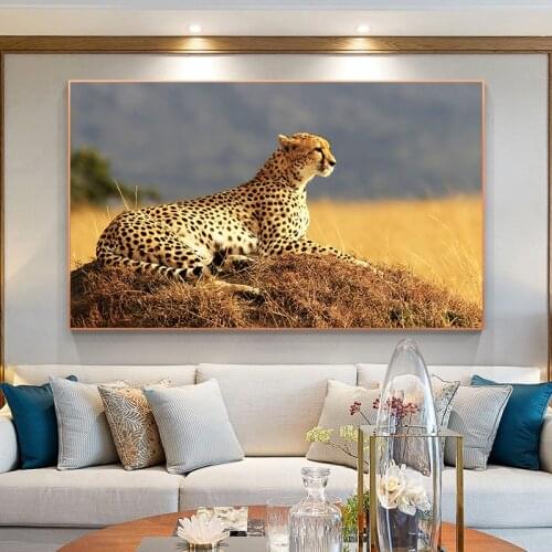 Leopard Cheetah Poster Canvas Painting Wild Animals Poster and Prints Wall Art for Living Room Home Decor (No Frame)