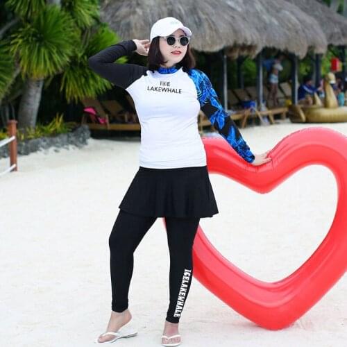 Plus Size 5pcs UV Sun Protection Rashguards Swim Shirt Tight Long Sleeve Full Swimsuit Surf Dive Yoga Run Jog Athletic Tracksuit