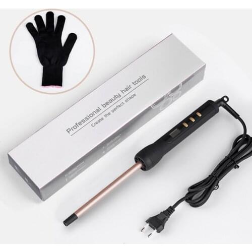 9mm Hair Curler LCD Display Curling Iron Hair Waver Pear Flower Cone Ceramic Curling Wand Roller Styling Tools