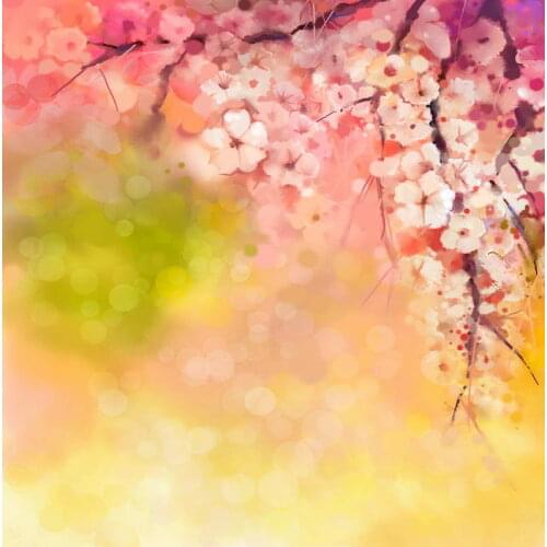 Warm color vinyl backdrops for photography flower newborn photographic background for photo studio custom name and birthday date