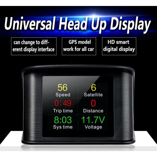 HUD GPS Head Up Display Overspeed Alarm Fuel Consumption Temperature On-board Computer Auto Digital Car Speedometer Smart Gadget