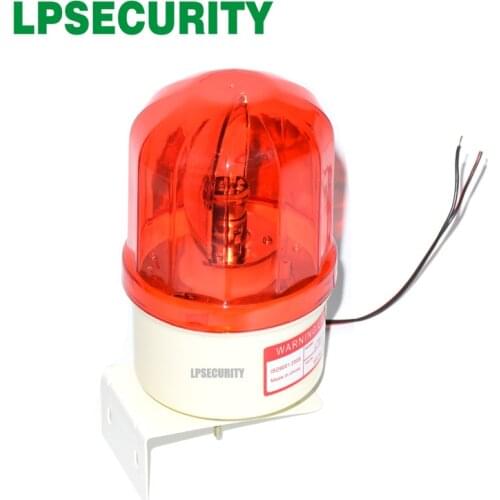 LPSECURITY Waterproof outdoor LED red rotary wired lamp beacon red alarm flashing siren strobe for GSM alarm system