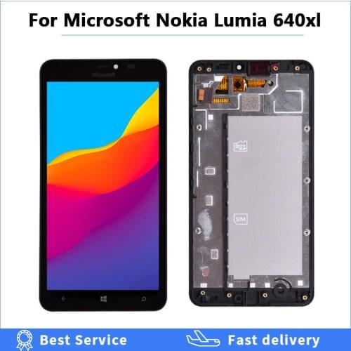 5.7 Inch For Microsoft Nokia Lumia 640xl 640 xl LCD Display Touch Screen Digitizer Assembly with frame for lumia 640 LCD Screen