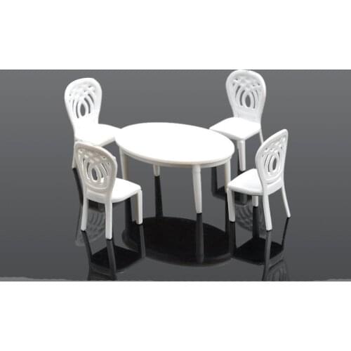 Oval tables and chairs/5pcs/set /interior decoration make ornaments/architectural model/sandbox material/toy accessories