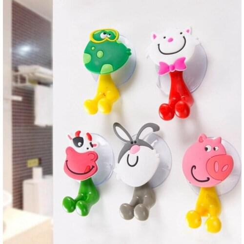1PC Cartoon Toothbrush Holder Wall Mounted Cute Tooth Brush Holder Bathroom Accessories Organizer For Toothbrushes