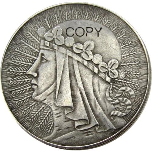 1932 1933 Poland 10 Zlotych Silver Plated Copy Coin