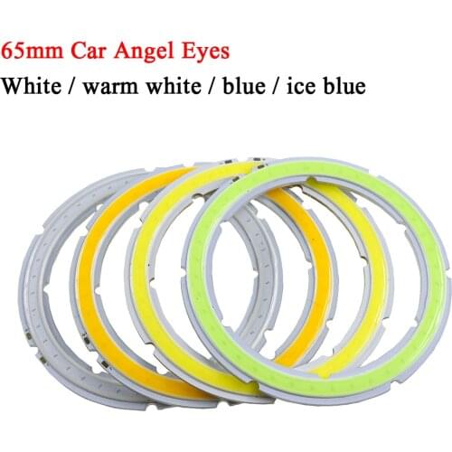 2PCS cob-angel eyes DC 12V-14V Auto Halo Rings Angel Eye COB Headlight 65MM Led Angel Eyes Motorcycle accessories Decor