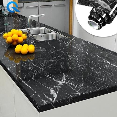 60cm*1M/3M/5M Kitchen Oil Proof Sticker Marble Pattern Wall Sticker Waterproof High Temperature Living Room Home Decoration