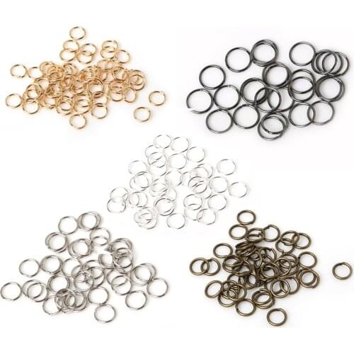 Beadia 600pcs 0.8*8mm/0.9*10mm link loop Silver Gold Rhodium Black Bronze Open Jump Ring for DIY Jewelry Findings