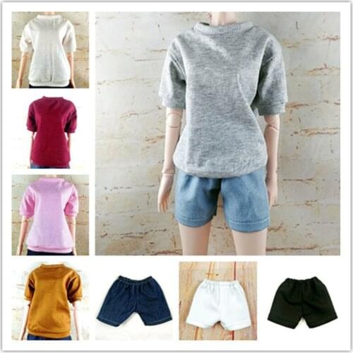 BJD SD1/3 1/4 1/6 Girl Kitty Doll T-Shirt Denim-Shorts Clothes doll clothes Doll Accessories