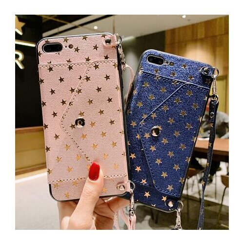 Luxury Leather Wallet Case For iPhone 11 12 Pro Max SE X XR XS Max 6 6s 7 8 Plus Crossbody Chain Phone bag Case Flip Card Slots