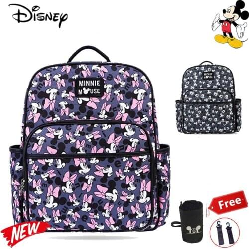 Disney Cute mini Minnie Mickey Diaper Bag backpack Nappy Bag For Baby Care Large Capacity Waterproof Mummy Handbag USB Heating