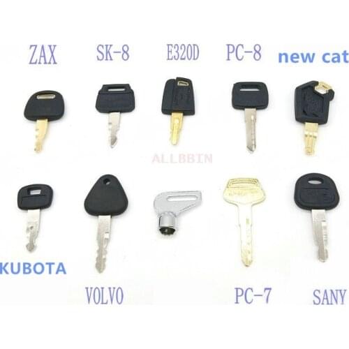 For CATERPILLAR CAT KOMATSU PC KOBELCO SK XCMG HYUNDAI VOLVO HITACHI LIUGONG CLG Full car key ignition key excavator accessories