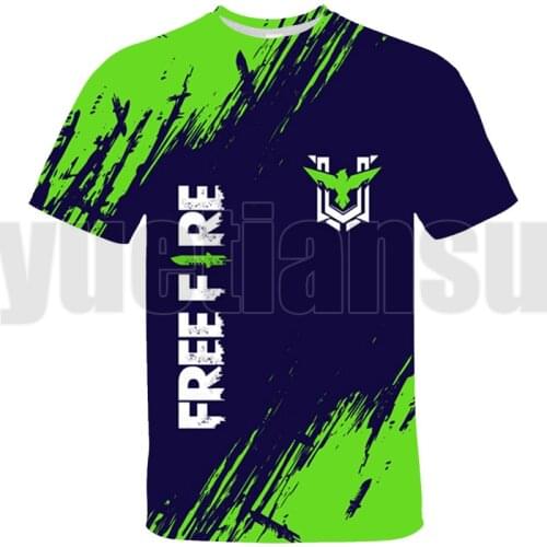 3D Printing Free Fire Tshirt Mens and Womens Oversize Streetwear Hot Game O-neck Short-sleeved T-shirt Tops Harajuku Tee 2021