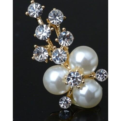 Hot Sale wholesale 20pcs/lot Wedding Diamond Button rhinestone with pearls Button crystal DIY hair garment Accessories YF15