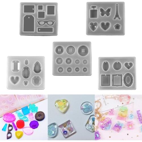 5Style Resin Silicone Molds Necklace Pendant Craft Decoration UV Epoxy Resin Mould Tool for DIY Jewelry Making Bracelet Finding