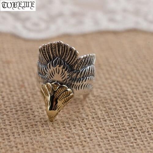 Handmade 925 Silver Eagle Ring 925 Sterling Man Ring Real Silver Cocktail Ring Hiphop Jewelry