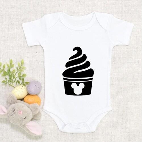 Baby Romper Summer Clothing Fashion ice cream Mickey Mouse Print Newborn Jumpsuit Short Sleeves Infant Bodysuits Dropship