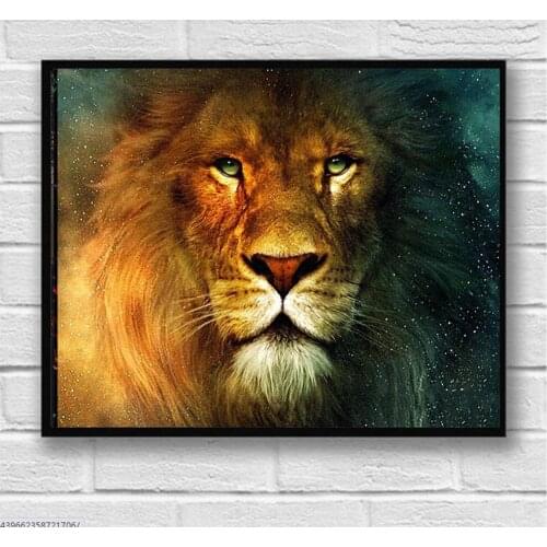 Square round diamond and diamond painting, 5D lion painting, diamond embroidery, animal mosaic pictures, wall art decoration