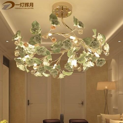 Living room lamp simple post-modern creative designer ceiling lamp personality lamp ceramic crystal bedroom lamps