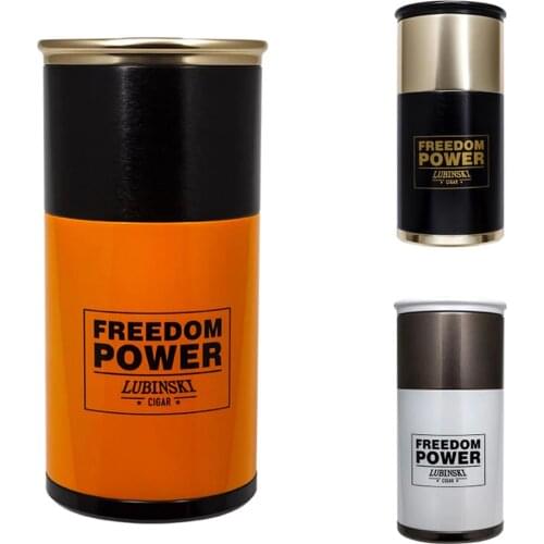 LUBINSKI Metal 5-7 Tube Cigar Cigarette Jar Holder W/Hygrometer Humidifier Tobacco Portable Case Cigar Humidor Fit COHIBA Cigars