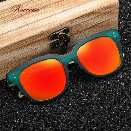 Fashion Striped Wood Sunglasses For Men 2020 Polarized UV400 Green Sun Glasses Women Wooden Eyewear Square Goggle