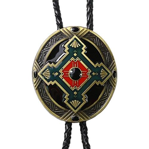 Fashion Indian Totem Western Cowboy Rodeo Bolo Tie Tie Bola Pendant Necklace