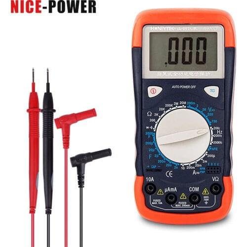 Multimeter Digital Professional 2nF ~ 2000μF Capacitor Tester Meter ESR Testers DC / AC Voltage Current 200μA ~ 10A 200mV ~ 750V