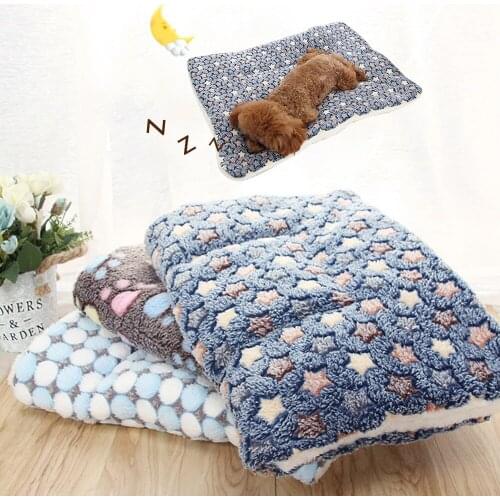 Dog Bed Soft Fleece Pet Blanket Cat Litter Puppy Sleep Mat Lovely Mattress Cushion for Small And Large Dogs Warm Mat Cute Print