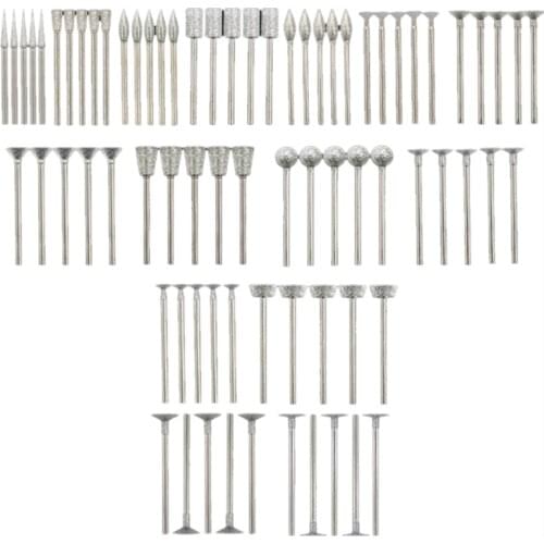 Jade Carving Set Stone Carving Grinding Needle Electric Mill Rotary Burrs Peeling Polishing Diamond Grinding Heads