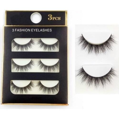 3 Pairs New Handmade Cross False Eyelashes Beauty Makeup Thick Voluminous Messy Fake Eye Lashes Extension Tools