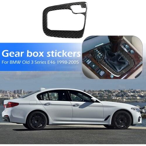 Sticker Cover Trim Car Styling Accessory 5D Carbon Fiber Car Gear Shift Box Panel Cover for BMW 3 Series E46 1998-2005