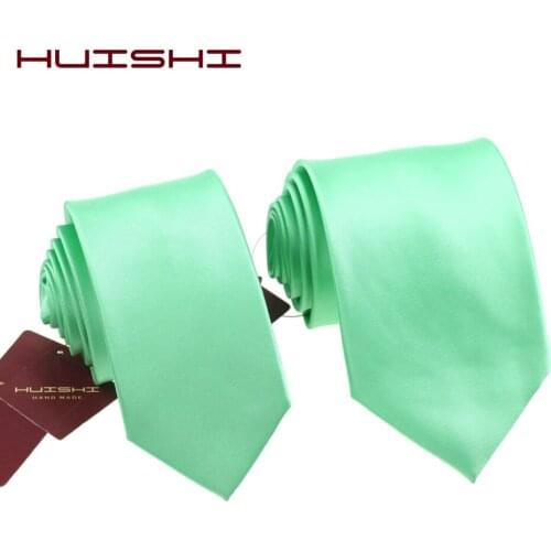 HUISHI New Formal 8CM Mint Green Ties For Man Tie Slim 6CM Microfiber Waterproof Male Casual Necktie Party Wedding Business