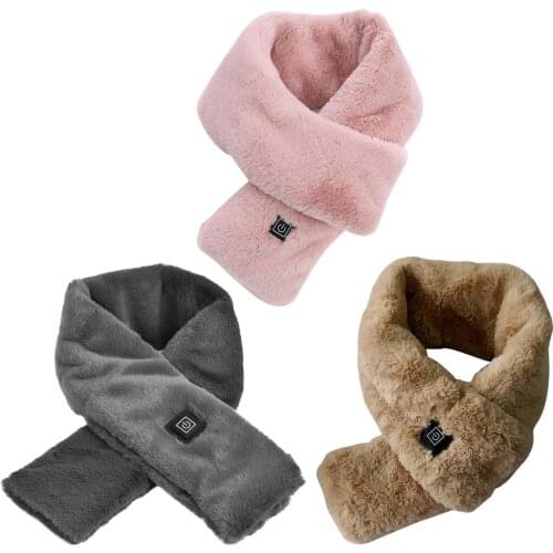 Electric Heated Scarf for Men Women USB Rechargeable Soft Temperature Control Neck Wrap Warmer for Winter Outdoor Camping Hiking