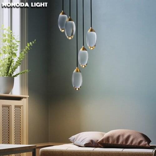 Modern Oval Crystal Chandeliers High-end LED Hanging Lamps for Dining Room Restaurant Foyer Loft Villa Home Light Fixtures