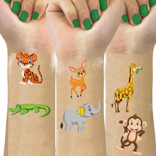 Animal Tattoos Forest Safari jungle theme Birthday Party Wild one first 2nd 3rd 4th 5th 6th 7th 8th 9th 10th decoration gift
