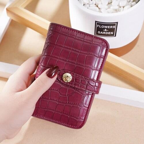 2021 Women Wallet Leather Purse Female Short Wallet Crocodile Print Pouch Handbag for Women Coin Purse Card Holders Clutch