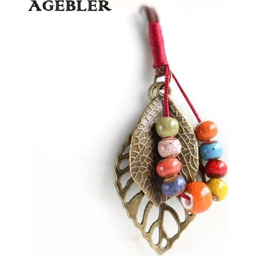 Women Necklace Autumn Hand Woven Creative jewelry Handmade Fashion Boho Style Colorful Elegant Ceramic Beads Accessories
