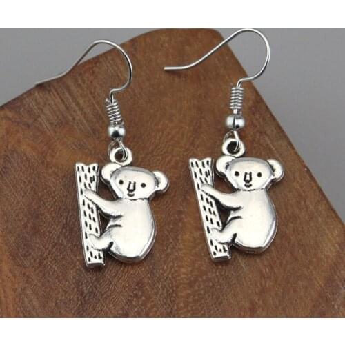 Australian Koala Bear Earrings Drop Dangle Cute Animal Jewelry For Women Girls Gift Charms Wholesale Teens Gift Souvenir