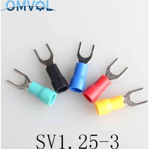 100pcs Insulated Wiring Terminals SV1.25-3 electrical Lug crimp terminal