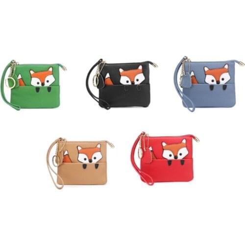 28GD Women Cute Pattern PU Leather Coin Card Wallet Key Ring Mini Pouch Purse Zipper Small Change Bag