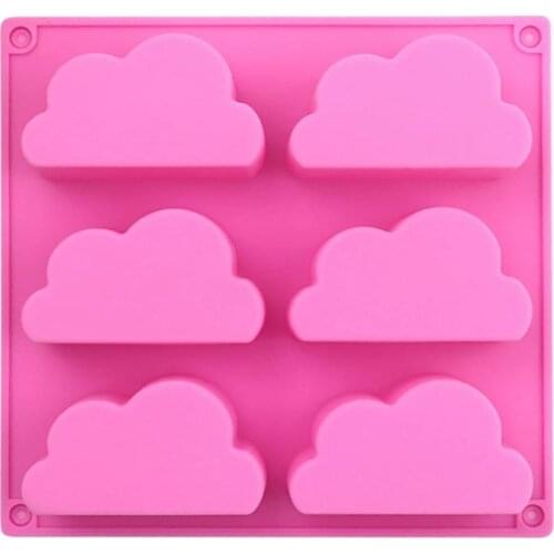6 Cavity 3D Cloud Shape Silicone Mold Candy Cake Chocolate Decoration Mold Silicone Forms For Soap Jelly DIY Manual Mold