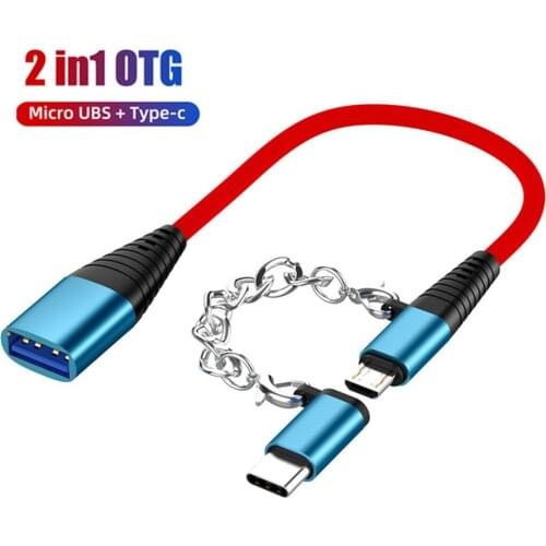 OTG Adapter 2 in 1 USB OTG Cable Type C Micro usb Male to USB 2.0 Female Charge Data Sync Converter for Samsung Xiaomi Huawei