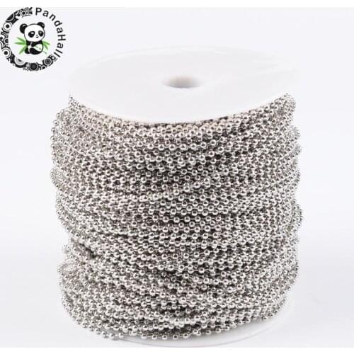 2.4mm Iron Metal Ball Chains for Jewelry Making DIY Findings Accessory Come On Reel Bead: about 2.4mm diameter 100m/roll
