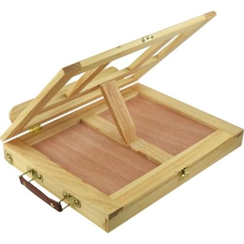 Suitcase For Artist Wooden Table Box Easel for Painting with Drawer Box Portable Desktop Painting Hardware Art Supplies
