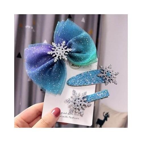 Disney princess children hair clip Frozen Elsa hairpin girl gift jewelry doll Accessory